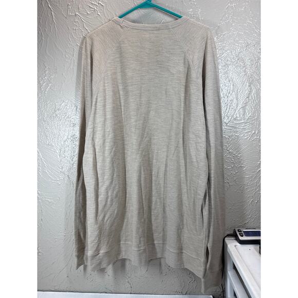 Paper Denim & Cloth Mens Pullover Tan Knit Crew Neck Raglan Cotton Size XXL NWT - Picture 2 of 3